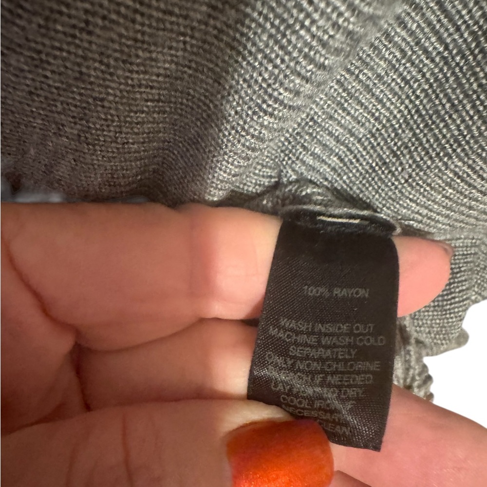 WHBM Gray Lightweight Sweater w/Black w/Rhinestone Collar Cat Silhouette  SM #K - Picture 5 of 9